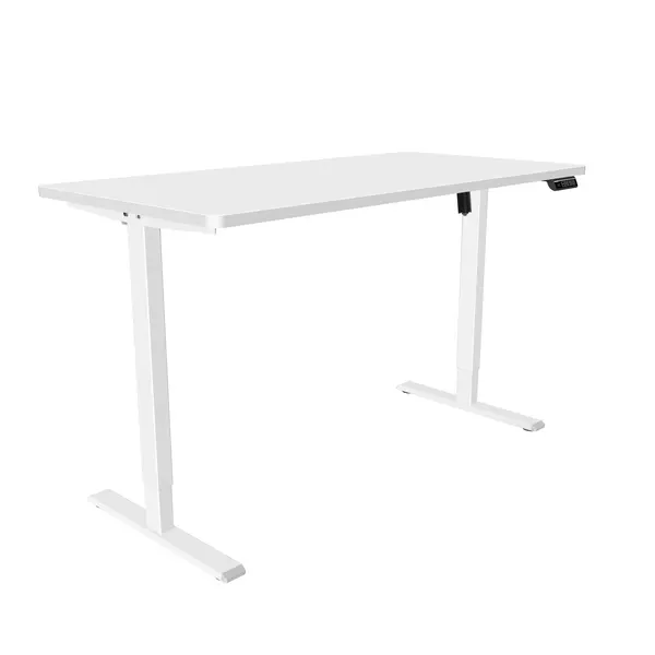 Birou reglabil electric alb 120x60 cm cu blat inclus - 1 motor, inaltime ajustabila