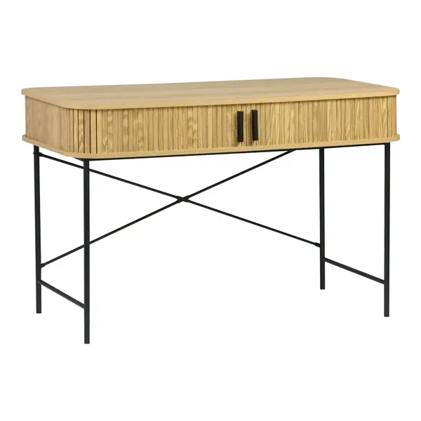 Birou Scandi, Pako World, MDF/Metal, Natural, 120x60x76 cm
