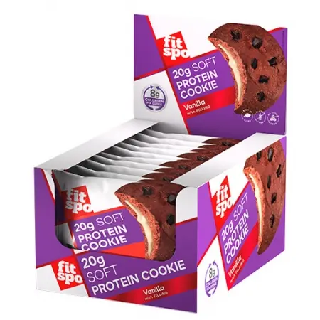 Biscuit proteic, vanilie, 10 x 70 g, FitSpo