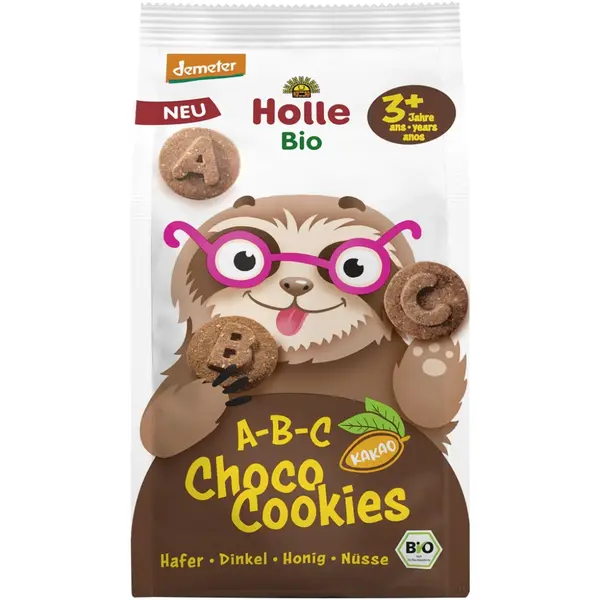 Biscuiti alfabet pentru copii cu cacao si cu alune de padure 3 ani, eco - 125 g