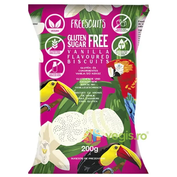 Biscuiti cu Aroma de Vanilie fara Zahar Adaugat 200g