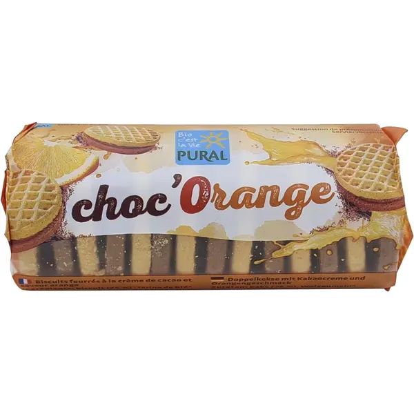 Biscuiti cu crema de cacao si portocale, eco - 85 g
