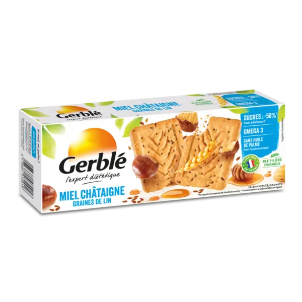 Biscuiti cu miere si castane, 200g, Gerble Expert Dietetic