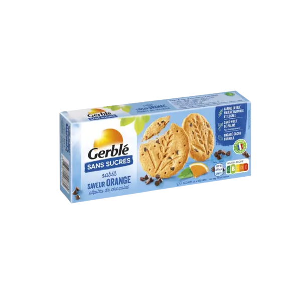 Biscuiti cu portocale si fara zahar, 132g, Gerble Expert Dietetic