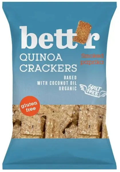 Biscuiți de quinoa cu ardei roșu, fără gluten, 100 g, Bett'r