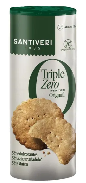 Biscuiți naturali Triple Zero, 200 g, Santiveri