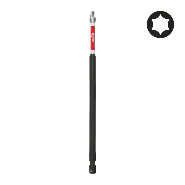 Bit TX pentru surubelnita Milwaukee SHOCKWAVE IMPACT DUTY, Torx, geometrie SHOCK ZONE, varf forjat, rezistent la impact, 4932500392