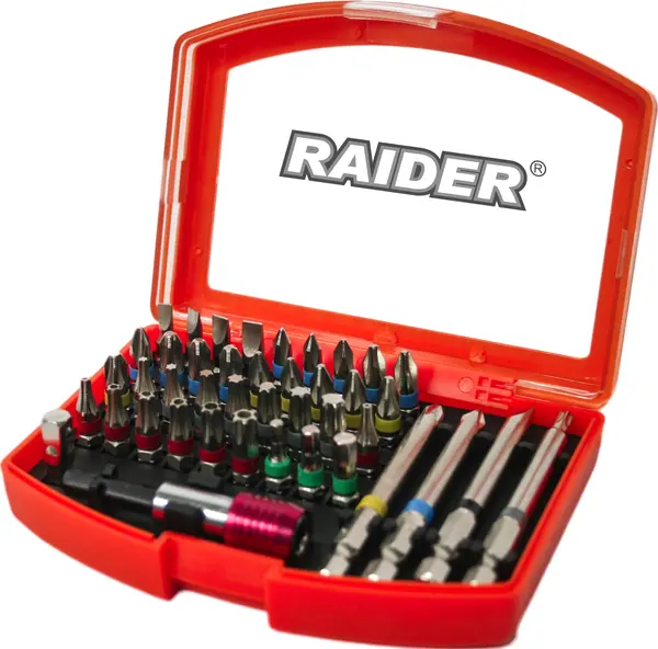 Biți cu prindere rapidă și suport magnetic Raider - 1/4'', 42 buc