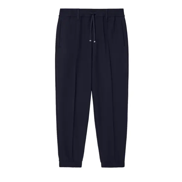 Black cropped trousers with drawstring deep navy 32