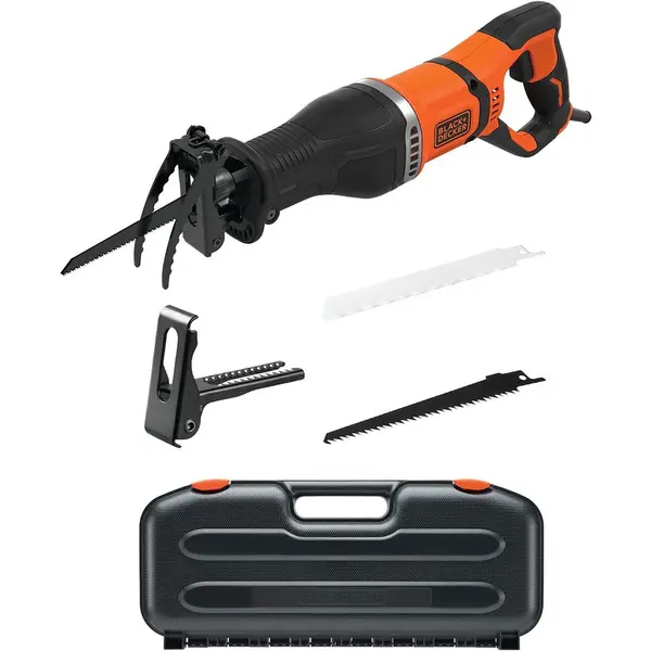 Black & Decker Fierastrau alternativ Black & Decker 750W Corded Reciprocating Saw with Kit Box, 750W, 0-2800 rpm, taiere lemn 300 mm