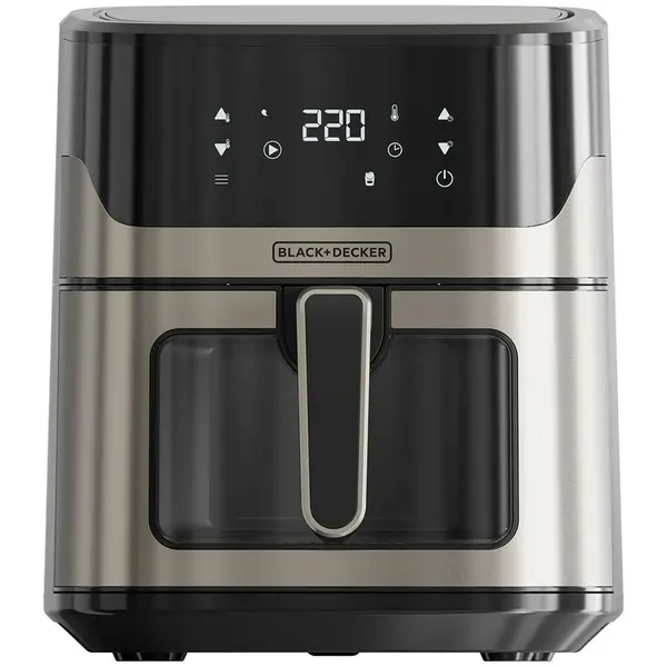 Black & Decker Friteuza cu aer cald Black & Decker BXAF6500E, 1600 W, 6,5 L, Negru-Argintiu