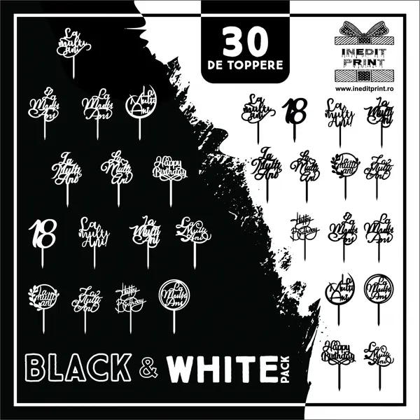 Black White Pack 10 cm
