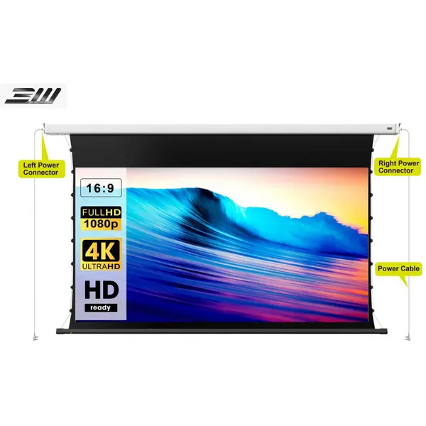 Blackmount Ecran de proiectie electric tensionat de perete/tavan Blackmount, 240x135 cm, Format 16:9