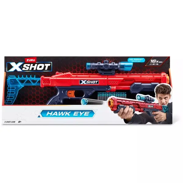 Blaster X-Shot Excel Hawk Eye, 16 proiectile