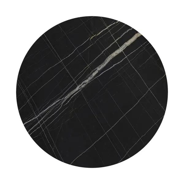 Blat de masa, Relian, Rotund, Negru, 69x69x1.2 cm