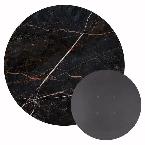 Blat masa HPL VORGAYS 2 MARBLE Ø70 CM - Negru