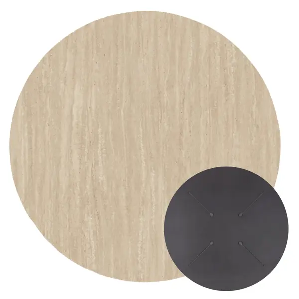 Blat masa HPL VORGAYS 2 TRAVERTINE STONE Ø70 CM - Default Title