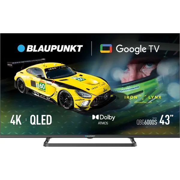 Blaupunkt Televizor Blaupunkt 43QBG6000S, 43, 108 cm, QLED, 4K UHD, Smart TV,, Wi-Fi, Bluetooth,60 Hz, Negru