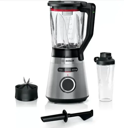 Blender Bosch VitaPower MMB6384M, 1200 W, 1.5 L, Viteza variabila (Negru/Argintiu)
