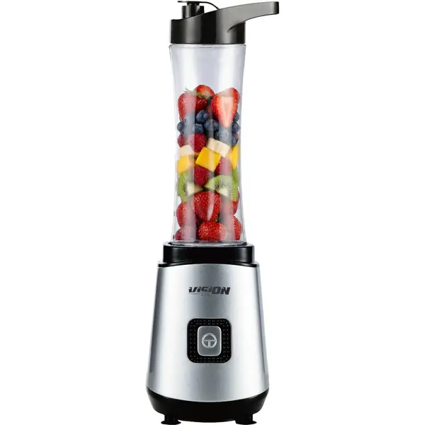 Blender de bucatarie Vision Chef VBPP01A, Putere maxima 800W, 2 Recipiente X 600 ml, Lame Inox, Argintiu