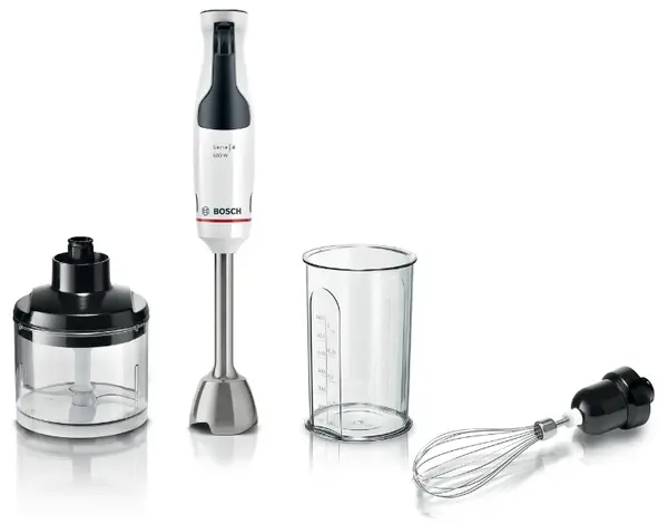 Blender de mână Bosch - Series 4, ErgoMaster, 800W, alb