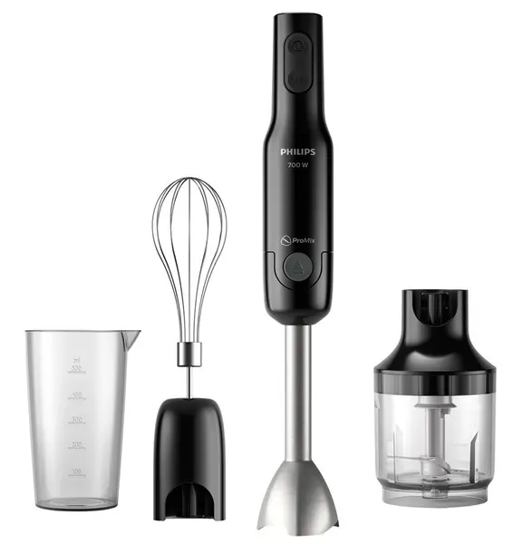Blender de mână Philips - HR2543/90, 700W, 2 viteze, 2 vârfuri, negru