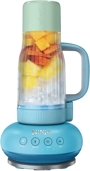 Blender portabil Ninja - BlendBoss, DB351EUBL, 710 ml, 1100W, Blue Raspberry