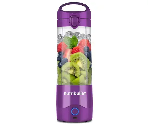 Blender portabil NUTRIBULLET NBP003PU, 0.475l, 1 treapta viteza, USB-C (Mov)