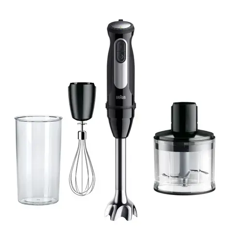 Blender vertical Braun MQ 55236M BK, 1000 W, Pahar 0.6 l, Tocator 0.6 l, 25 viteze (Negru)