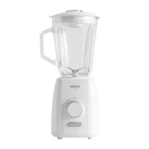 Blender Vivax BL-600G, 600 W, capacitate 1, 5 L, borcan de sticla, 2 viteze (Alb)
