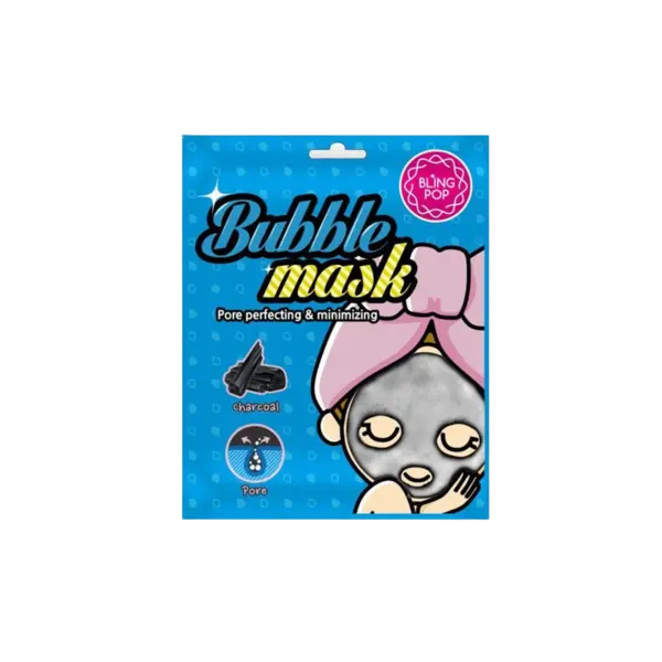 Blingpop Charcoal Bubble Mask Mască de față cu cărbune activ și acid hialuronic Volum 30 ml