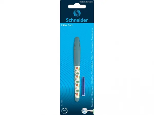 Blister stilou + rezerva cerneala pentru incepatori, model Schneider Zippi Verde