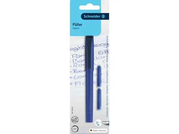 Blister Stilou Schneider Xpect Vivaz + 2 patroane cerneala,penita M,corp albastru