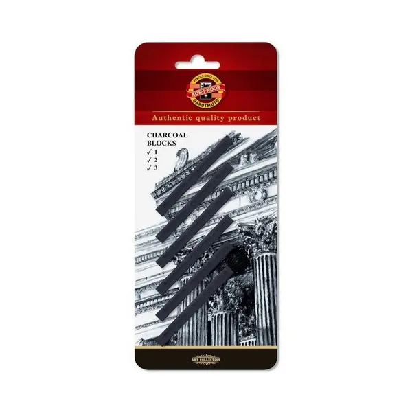 Bloc carbune artificial patrat, 6buc/blister, Koh-I-Noor