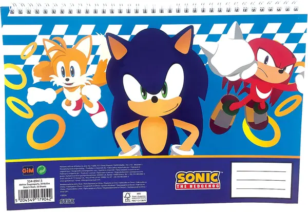 Bloc de desen cu spirală GIM Sonic - Lets Go, A4, 30 coli