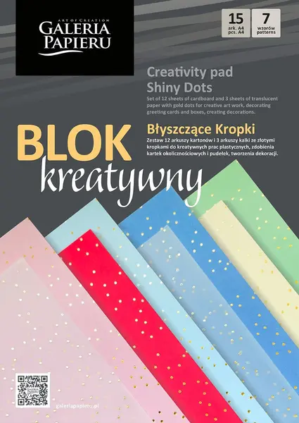 Bloc decorativ Galeria Papieru - Shiny Dots, A4, 15 foi