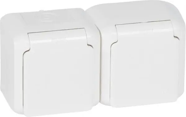 Bloc dublu Legrand - Forix 782374, IP 44, alb