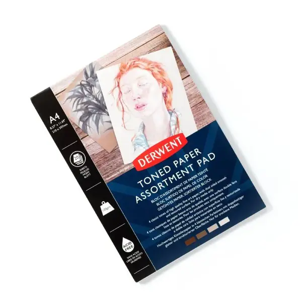 Bloc pentru desen Derwent Proffesional, A4, 20 coli, 120 gsm, hartie in 4 culori Bloc pentru desen Derwent Proffesional, A4, 20 coli, 120 gsm, hartie in 4 culori