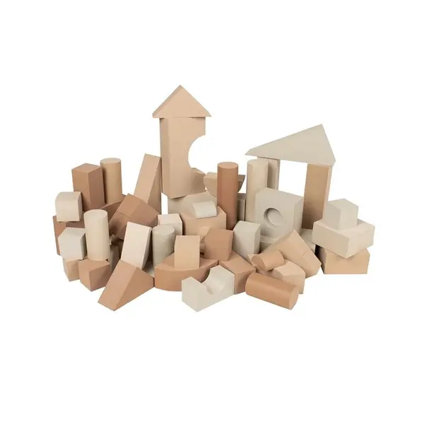 Blocuri de constructie, BabyTrold, Din spuma EVA, 52 piese, 3 ani+, Multicolor