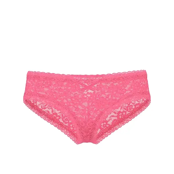 Blossom cheeky lace back strap panties - neon hot pink M