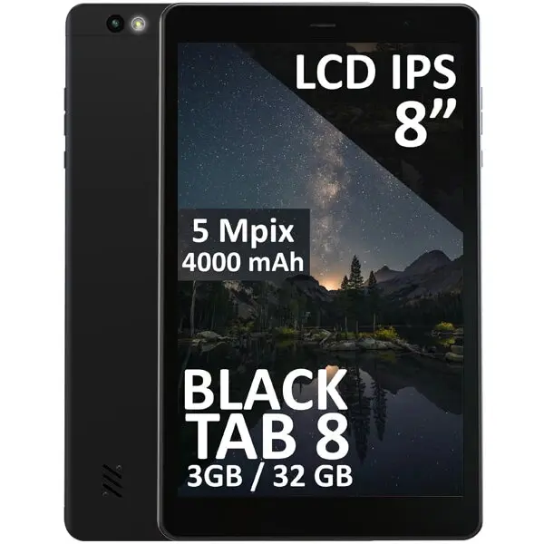 BLOW Tableta Blow, BlackTAB8, Procesor Quad-Core T310, Ecran IPS 8, 3GB RAM, 32GB Flash, Wi-Fi, Bluetooth, 4G, Android 14, Negru
