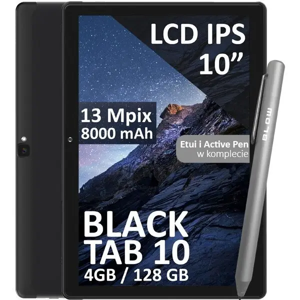 BLOW Tableta Blow TAB10, 10 inch, 4GB RAM, 128GB, 4G LTE Octa-core LCD, IPS, Android, Negru
