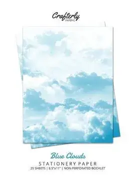 Blue Clouds Stationery Paper: Aesthetic Letter Writing Paper for Home, Office, Letterhead Design, 25 Sheets, Paperback/Crafterly Paperie