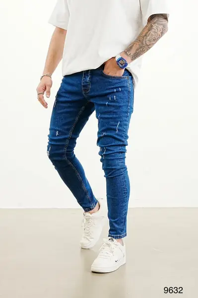 BLUGI BATAL SLIM FIT CLASIC ZGARIATI DARK-BLUE BGAS1143(9632) (MĂRIME: 32)