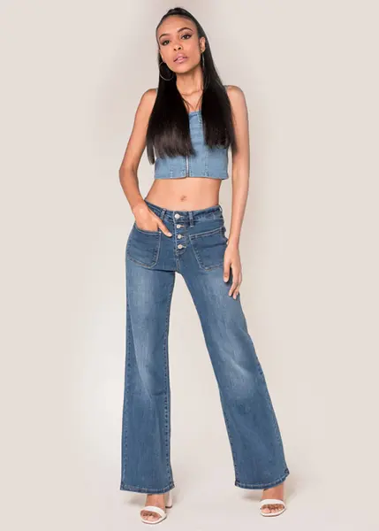 Blugi Dama Evazati Nina Carter Albastri P139-1A M7