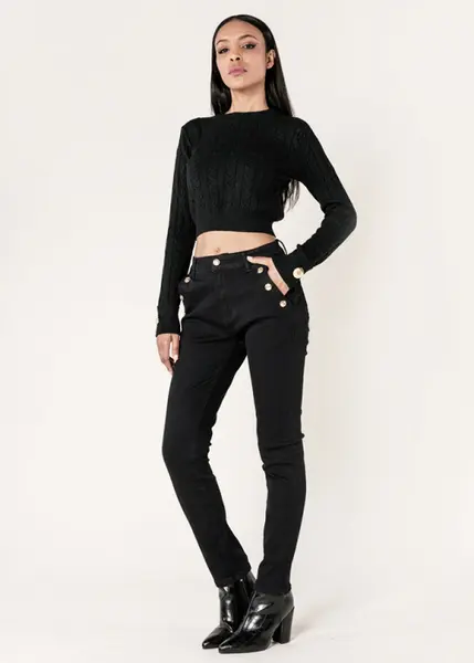 Blugi dama mom fit Nina Carter negrI P216 M10