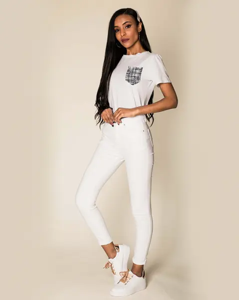 Blugi Dama Slim Nina Carter Albi P109-2 M8