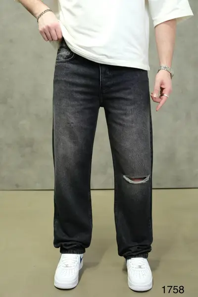 BLUGI RELAXED FIT GREY WASHED WITH RIP – URBAN EDGE DENIM (MĂRIME: 36)