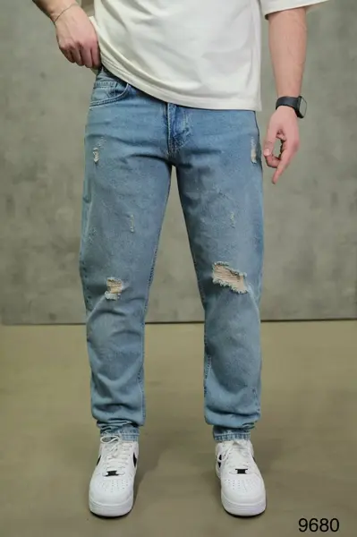 BLUGI RELAXED FIT LIGHT BLUE DESTROYED – VINTAGE STREET DENIM (MĂRIME: 30)