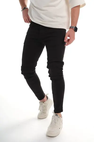 BLUGI SKINNY BĂRBAȚI DENIM STRETCH BLACK BGAS1162(9972) (MĂRIME: 30)